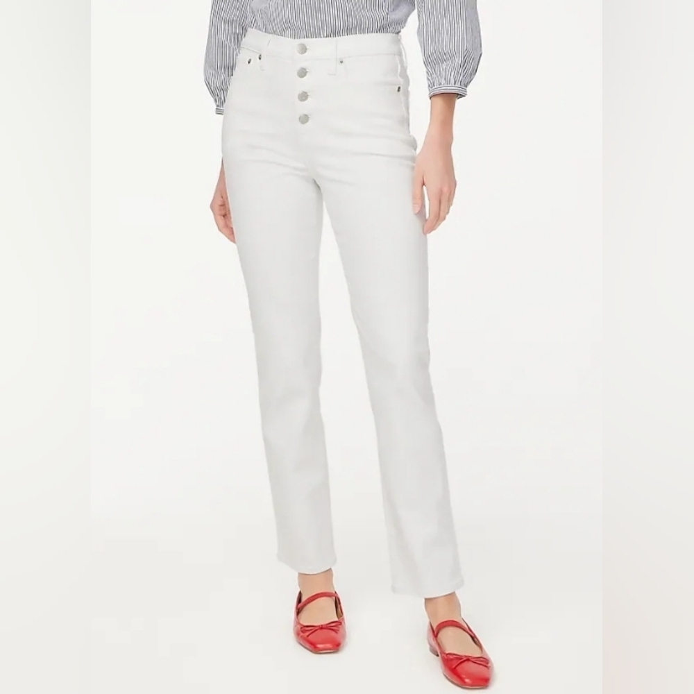 NWT $118 J.Crew White Stovepipe Straight‎ Jean in Signature Stretch Womens 29P